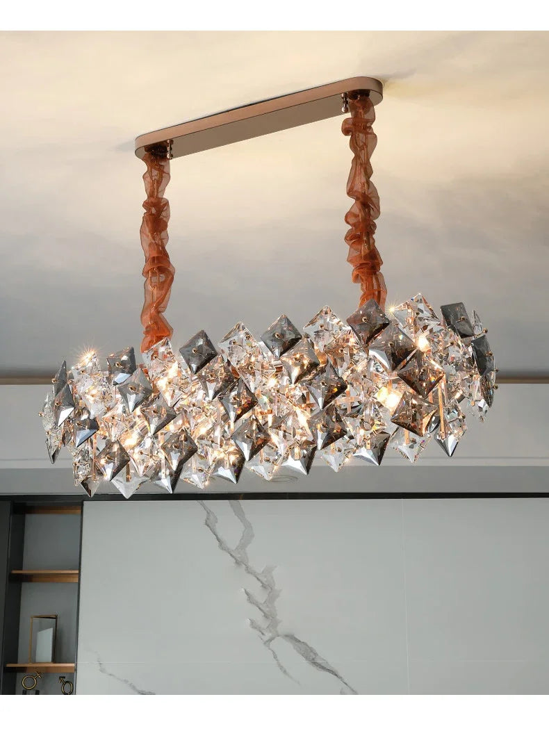 Postmodern Crystal Chandelier for Living Room  Bedroom - Elegant Three-Color Design for Home  Restaurant