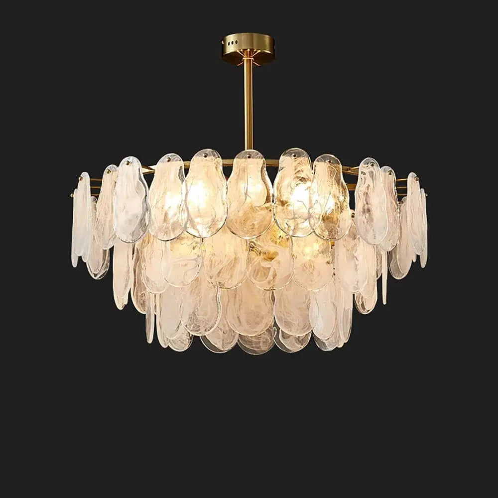 Crystal Luxury Pendant Lamp Glass Metal LED Chandeliers for Living Room and Dining Room Decoration Hanging Ceiling Light Fixture