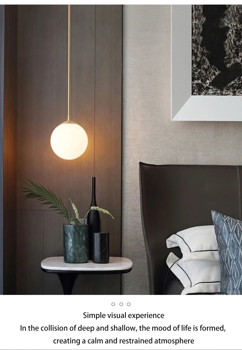 Modern Glass Ball LED Pendant Lamp for Dining Room Hotel Lobby and Stairs - Elegant Chandelier Hanging Light