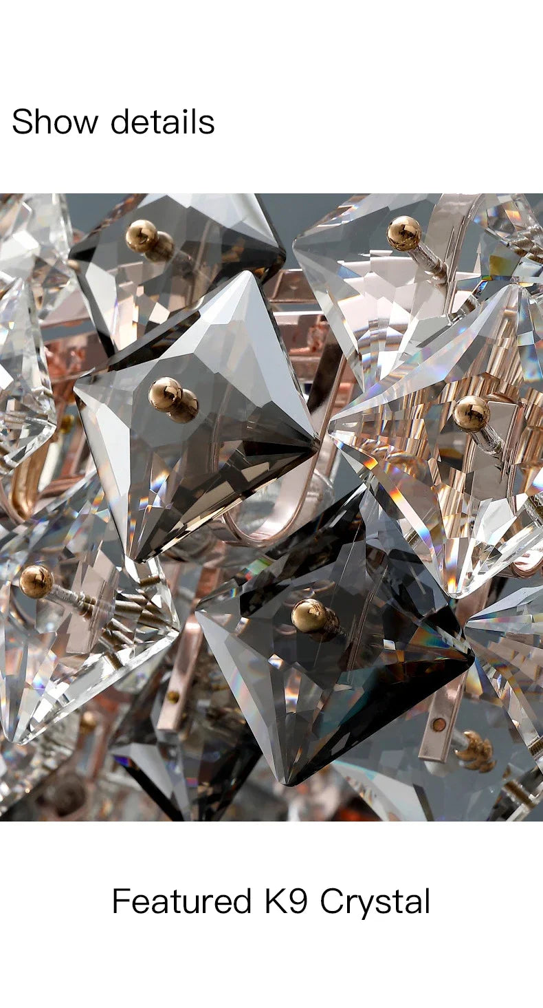 Postmodern Crystal Chandelier for Living Room  Bedroom - Elegant Three-Color Design for Home  Restaurant