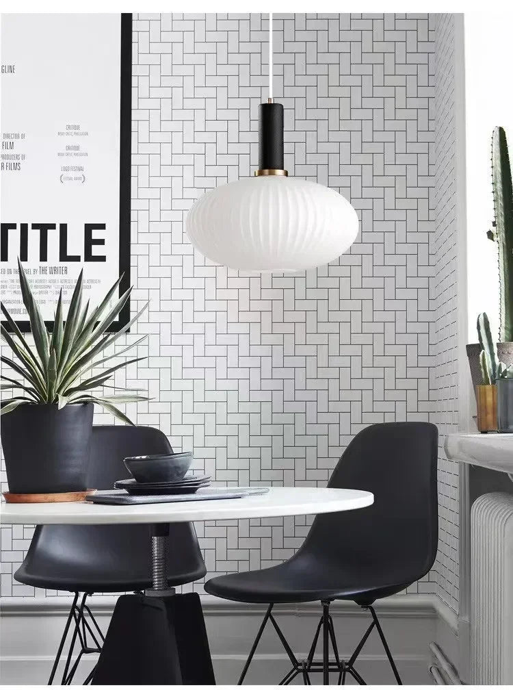 White Glass LED Pendant Lamp Modern Hanging Chandeliers Lighting Fixture Dining Room Kitchen Home Droplight Bedroom Bedside Lamp