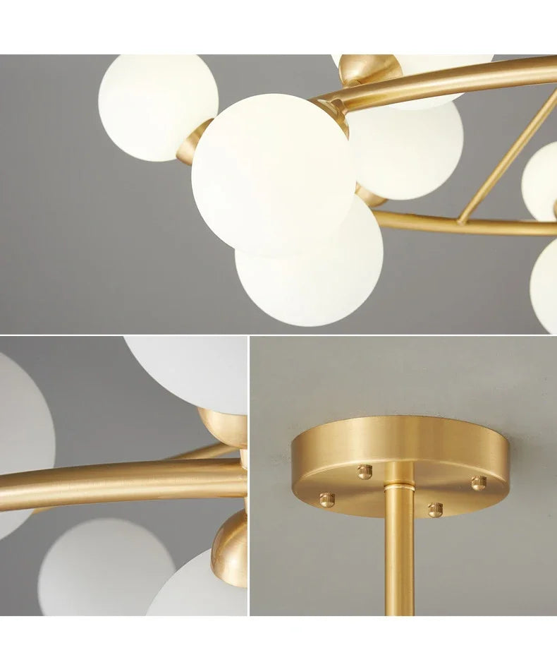 Magic Bean Glass Ball LED Pendant Chandelier for Living Room Bedroom Home Hanging Suspension Lighting Fixture Decor