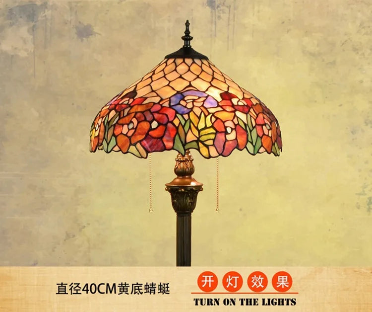 Rose Design Stained Glass Floor Lamp for Living Room Dining Room or Bedroom  Elegant Lighting for Bar or Club