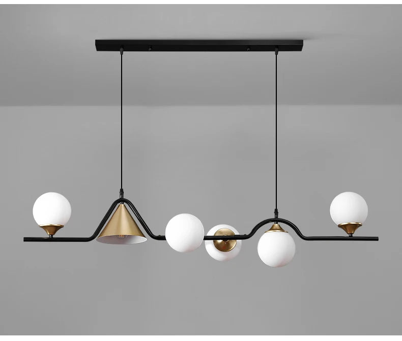 Glass Pendant Light for Dining Room Kitchen Island and Table - Elegant Hanging Chandelier