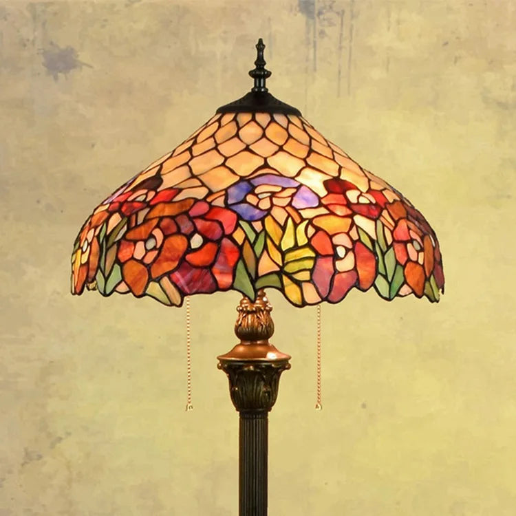 Rose Design Stained Glass Floor Lamp for Living Room Dining Room or Bedroom  Elegant Lighting for Bar or Club