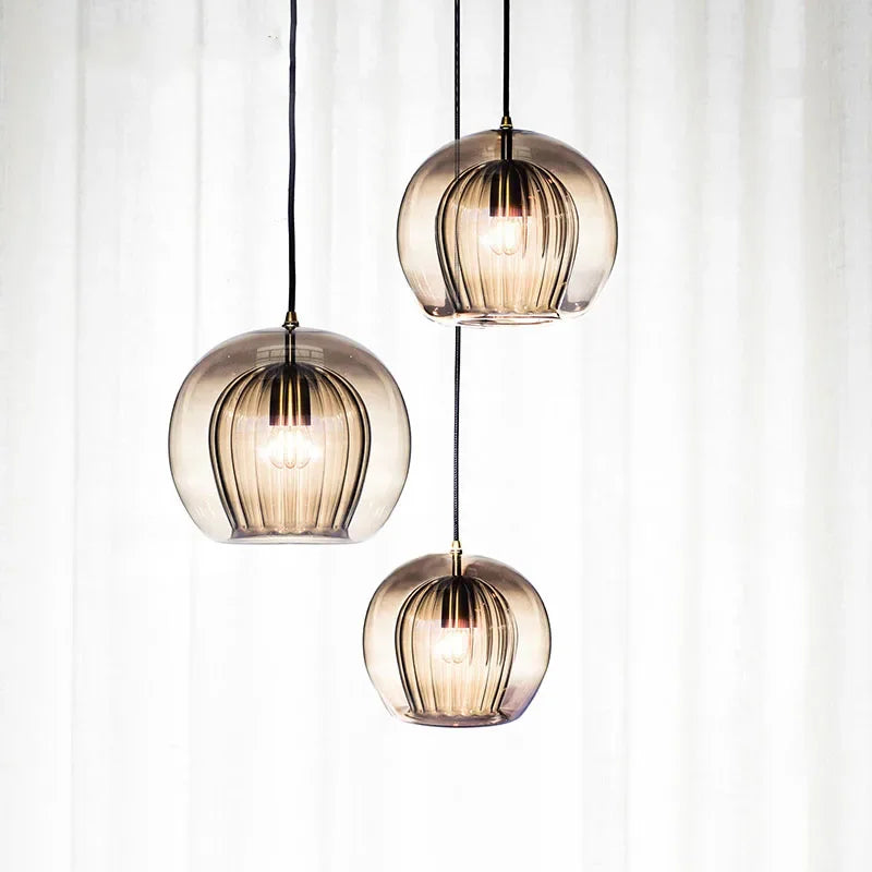 Modern Nordic Glass Pendant Light Fixture - Stylish Suspension Chandelier for Living Room Dining Room Kitchen or Bedside