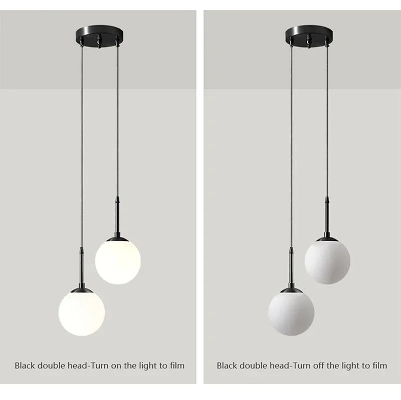 Modern Glass Ball LED Pendant Lamp for Dining Room Hotel Lobby and Stairs - Elegant Chandelier Hanging Light