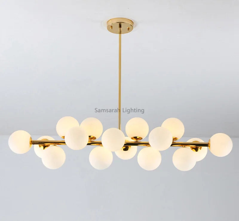 Contemporary LED Bubble Glass Pendant Chandelier for Living and Dining Rooms
