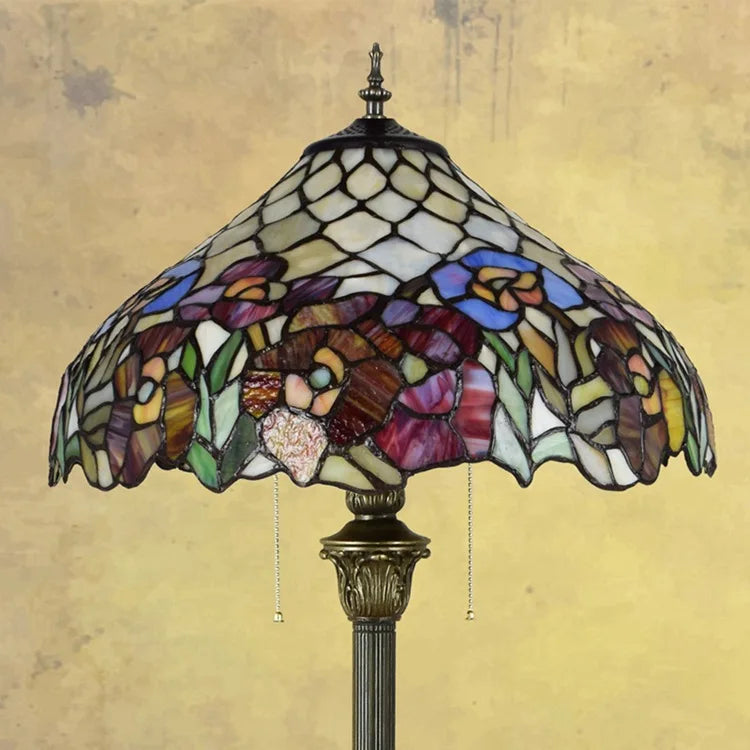 Rose Design Stained Glass Floor Lamp for Living Room Dining Room or Bedroom  Elegant Lighting for Bar or Club