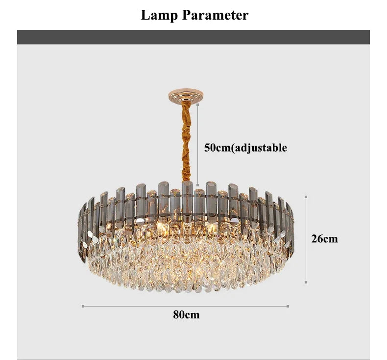 LED Crystal Chandeliers - Gold Luxury Lighting for Dining Living Room Bedroom and Kitchen Island - Indoor Hanging Light