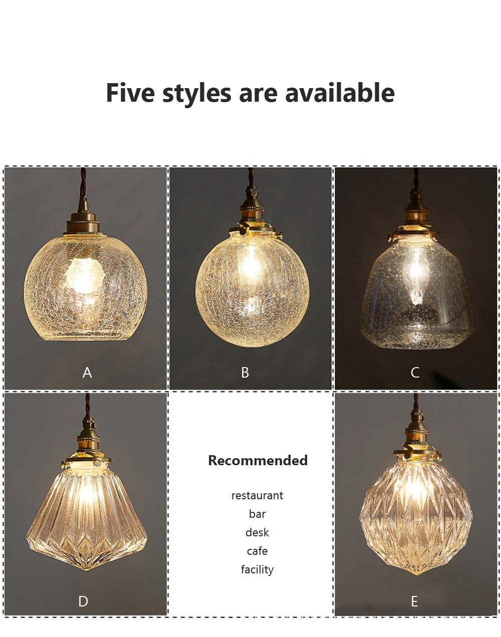 Glass Pendant Light Nordic Dining Room Retro Chandeliers Creative Minimal Transparent Lampshade For Restaurant Lamp Lustre