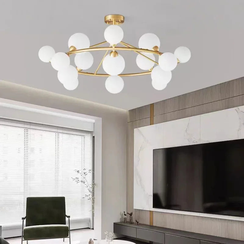 Magic Bean Glass Ball LED Pendant Chandelier for Living Room Bedroom Home Hanging Suspension Lighting Fixture Decor