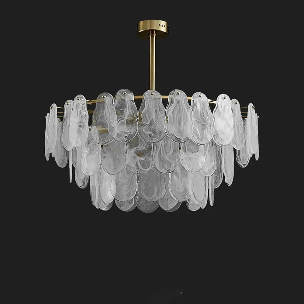 Crystal Luxury Pendant Lamp Glass Metal LED Chandeliers for Living Room and Dining Room Decoration Hanging Ceiling Light Fixture