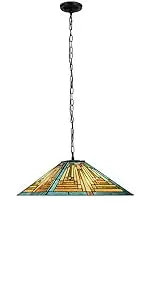 Mission Style Green Stained Glass Floor Lamp - Antique Double Light Reading Lamp with Handcrafted Elegance for Home Decor