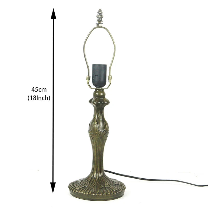 Mediterranean Style Tiffany Bedside Lamp | Stained Glass Dragonfly Green Table Light | 12in Blue Handcrafted