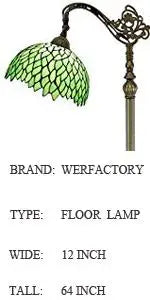Green Wisteria Stained Glass Floor Lamp - 66 Corner Torch with 12 Shade Elegant Lighting