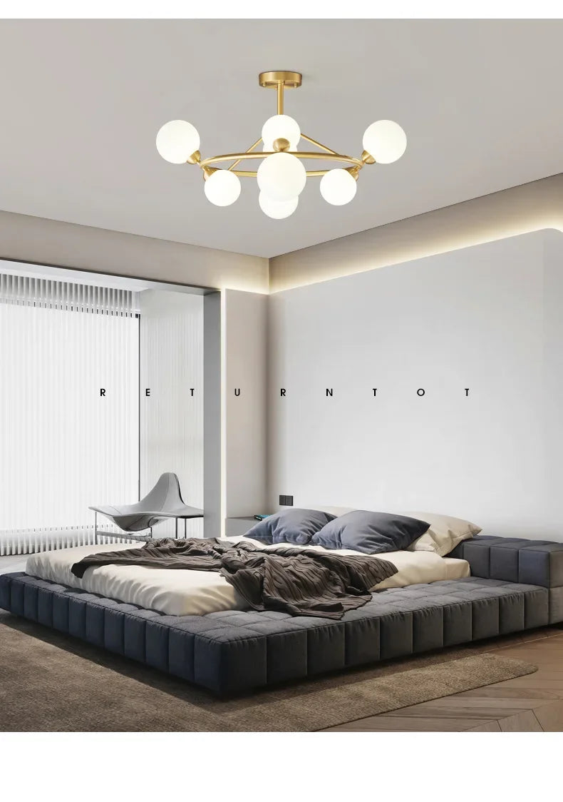 Magic Bean Glass Ball LED Pendant Chandelier for Living Room Bedroom Home Hanging Suspension Lighting Fixture Decor