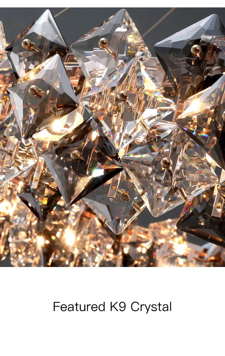 Postmodern Crystal Chandelier for Living Room  Bedroom - Elegant Three-Color Design for Home  Restaurant