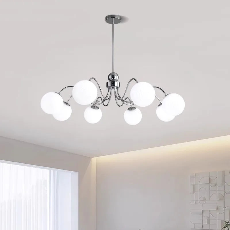 Glass Ball Chandelier for Modern Bedroom Home Decor - Elegant Hanging Light Fixture