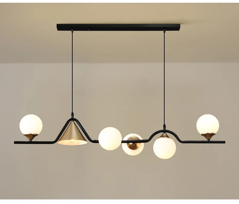Glass Pendant Light for Dining Room Kitchen Island and Table - Elegant Hanging Chandelier