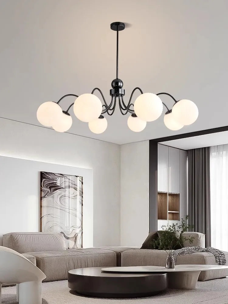 Glass Ball Chandelier for Modern Bedroom Home Decor - Elegant Hanging Light Fixture
