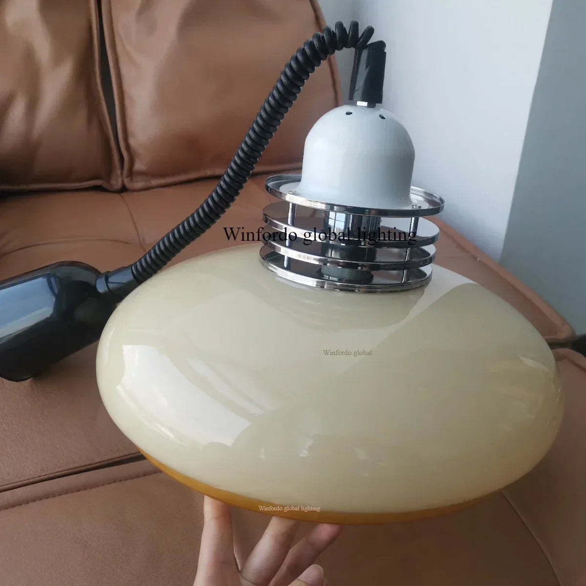 Bauhaus Glass Pendant Light LED Medieval Retro Retractable Chandeliers Restaurant Bar Bedroom Study Pendant Hanging Lamp Lustre