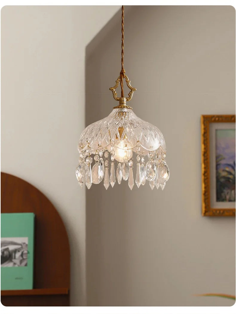 Modern LED Pendant Light Crystal Chandeliers Bedroom Luxury Glass Lamp for Home Decor Suspension Hanging Lights Fixtures