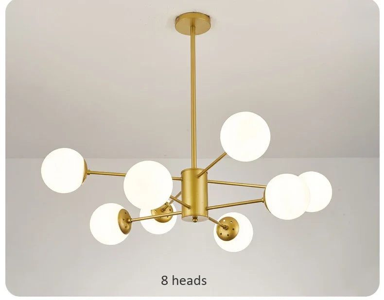 Modern Glass LED Chandelier Lighting Ceiling Chandeliers Light for Dining Living Room Bedroom Kitchen Indoor Lustre Fixture Lamp