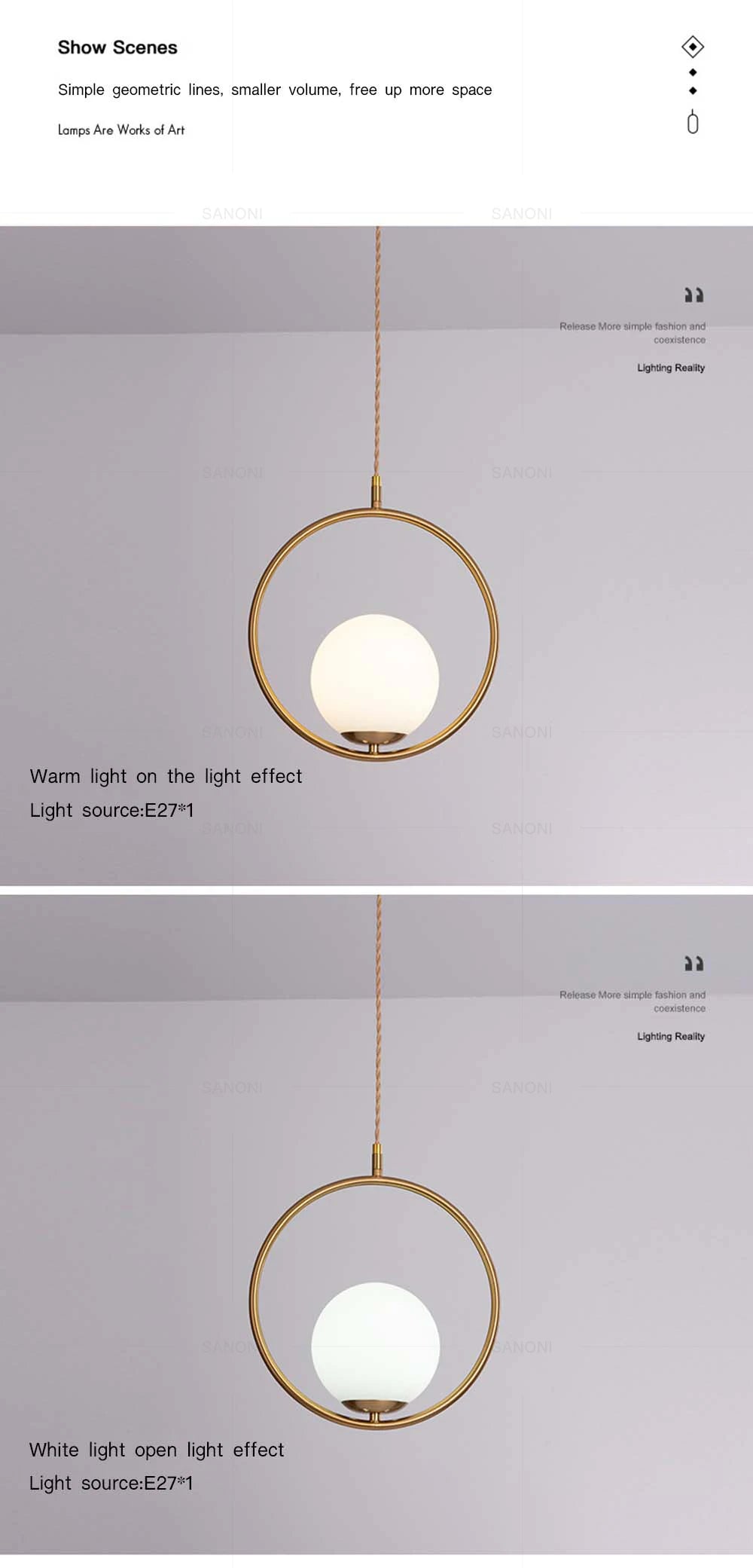 Modern Gold Glass Ball Pendant Lamp - Elegant Chandelier for Dining Room Kitchen or Bedside Lighting
