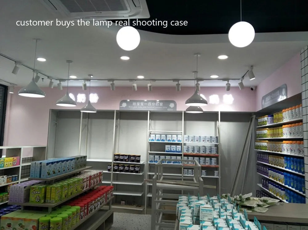 Home Decor Pendant Lights - White Glass Ball Hanging Lamps for Bar Dining Room and Bedroom Clothing Store LED Ceiling Chandeliers