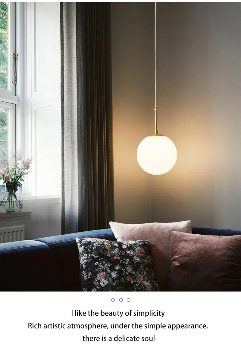 Modern Glass Ball LED Pendant Lamp for Dining Room Hotel Lobby and Stairs - Elegant Chandelier Hanging Light