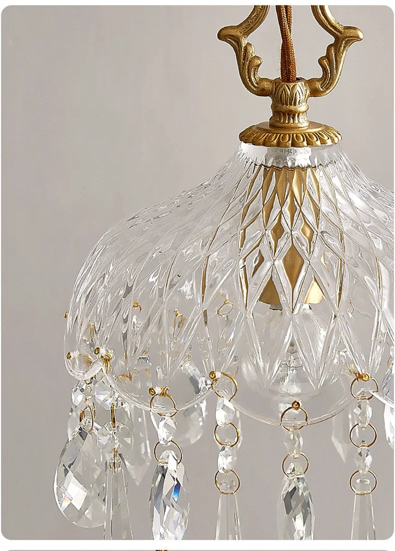 Modern LED Pendant Light Crystal Chandeliers Bedroom Luxury Glass Lamp for Home Decor Suspension Hanging Lights Fixtures