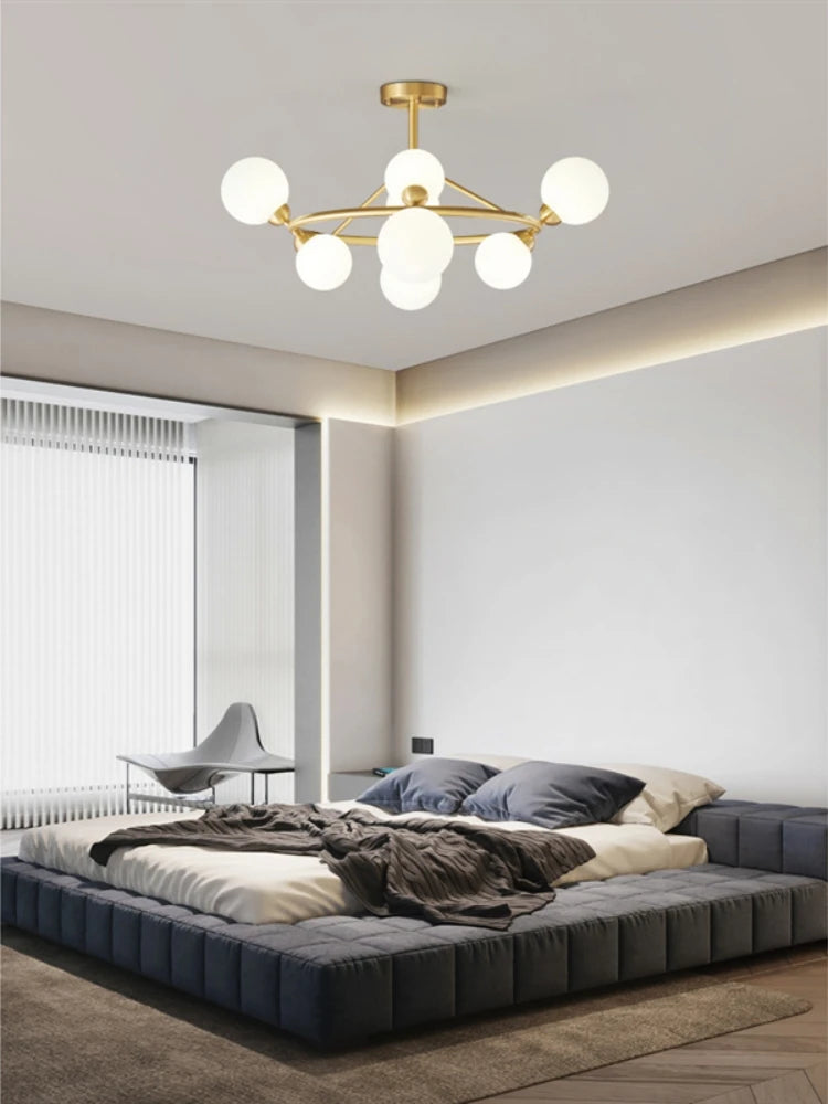 Magic Bean Glass Ball LED Pendant Chandelier for Living Room Bedroom Home Hanging Suspension Lighting Fixture Decor