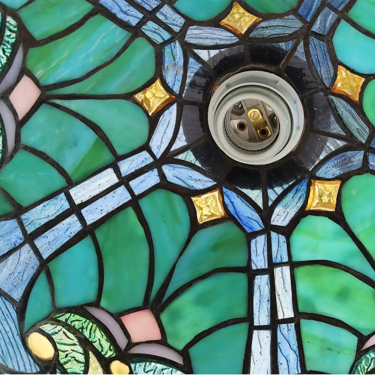 Antique Style Tall Standing Stained Glass Reading Floor Lamp - Luxurious Handcrafted Lighting for Cozy Spaces