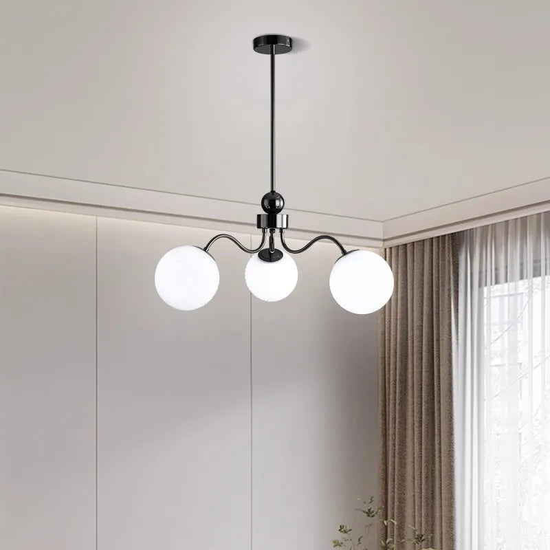 Glass Ball Chandelier for Modern Bedroom Home Decor - Elegant Hanging Light Fixture