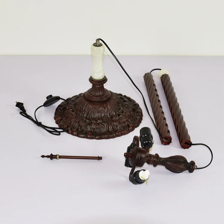 Tiffany Style Stained Glass Floor Lamp  Antique Blue Pole Lamp for Living Room Bedroom Home Office Decor