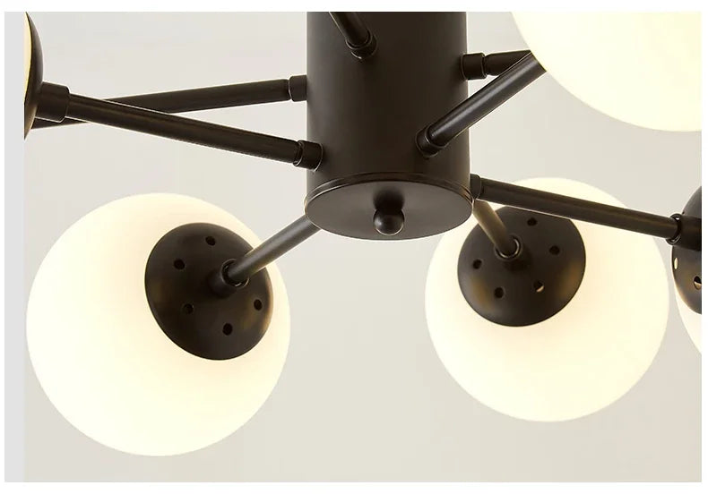 Modern Glass LED Chandelier Lighting Ceiling Chandeliers Light for Dining Living Room Bedroom Kitchen Indoor Lustre Fixture Lamp