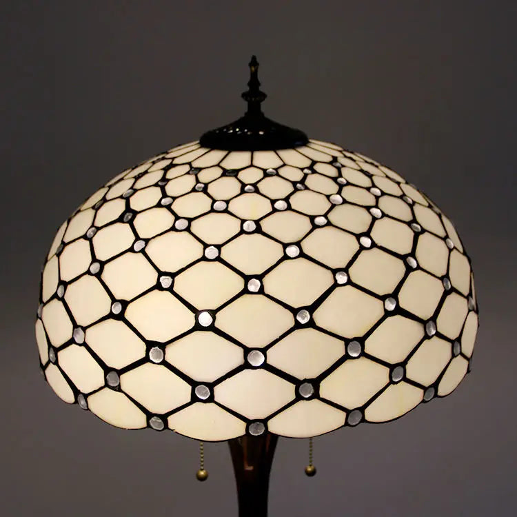 Tiffany Style LED Floor Lamp with Red Stained Glass Rose Shade  63-Inch Tall Standing Reading Light