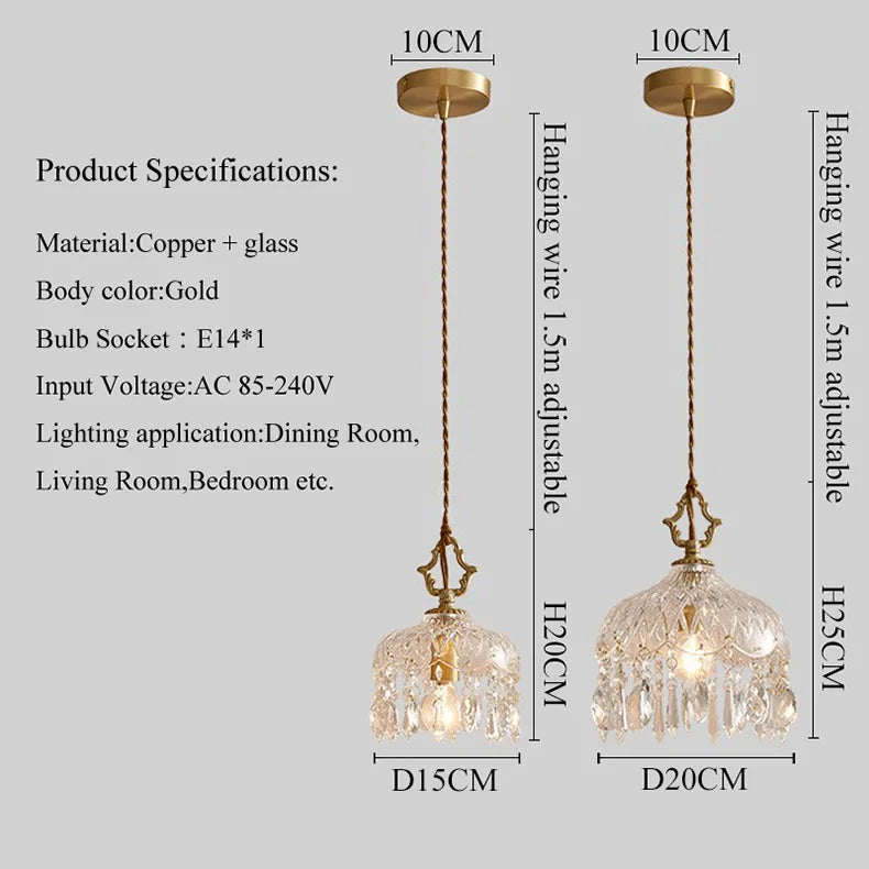 Modern LED Pendant Light Crystal Chandeliers Bedroom Luxury Glass Lamp for Home Decor Suspension Hanging Lights Fixtures