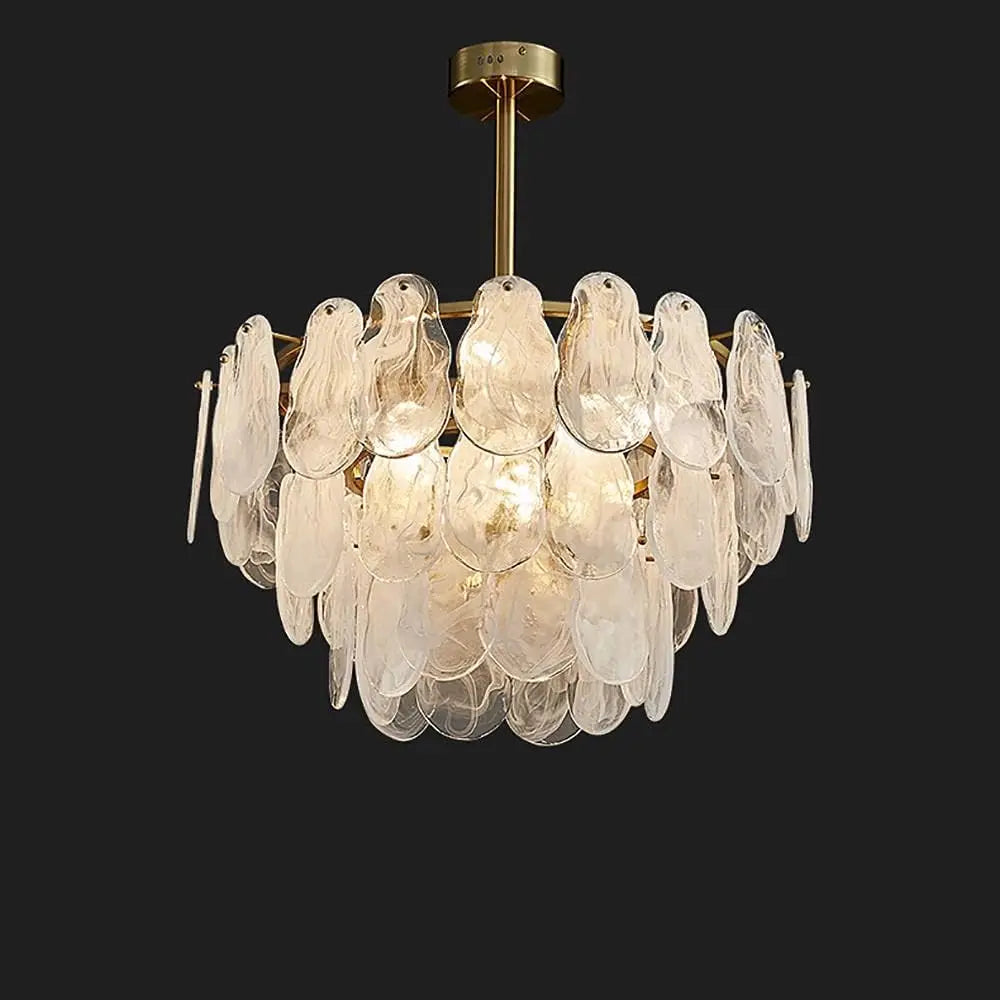 Crystal Luxury Pendant Lamp Glass Metal LED Chandeliers for Living Room and Dining Room Decoration Hanging Ceiling Light Fixture