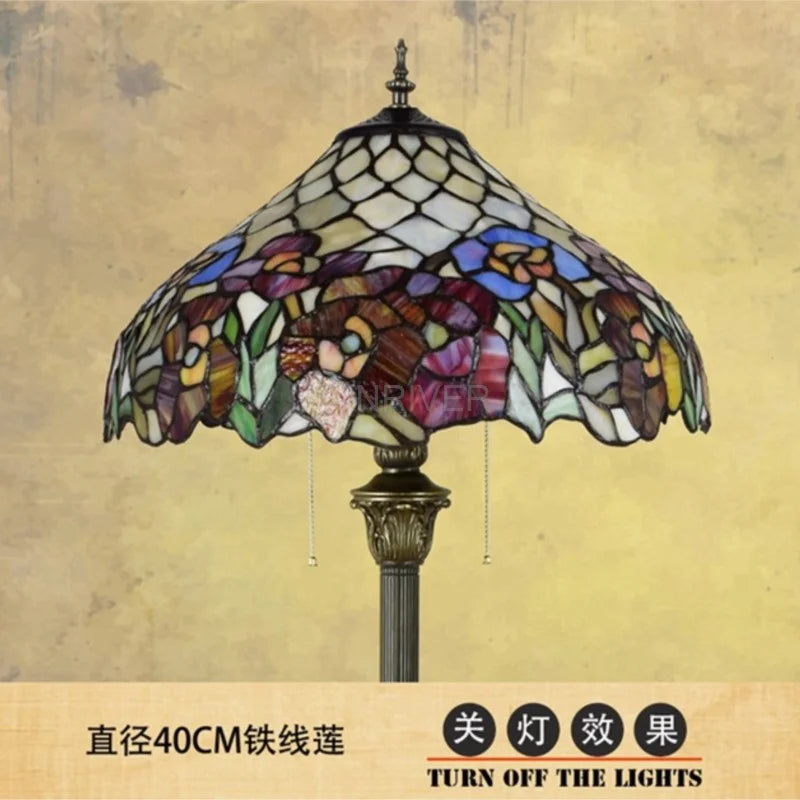 Rose Design Stained Glass Floor Lamp for Living Room Dining Room or Bedroom  Elegant Lighting for Bar or Club