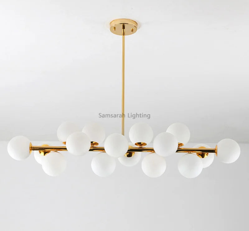 Contemporary LED Bubble Glass Pendant Chandelier for Living and Dining Rooms