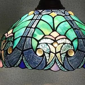 Antique Style Tall Standing Stained Glass Reading Floor Lamp - Luxurious Handcrafted Lighting for Cozy Spaces