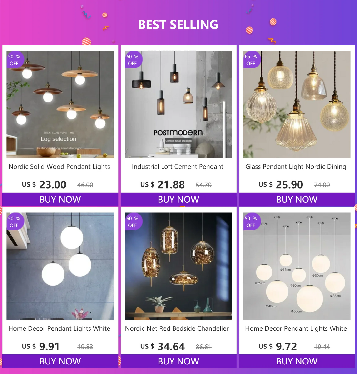 Home Decor Pendant Lights - White Glass Ball Hanging Lamps for Bar Dining Room and Bedroom Clothing Store LED Ceiling Chandeliers
