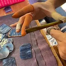 Antique Mission Style Floor Lamp with Adjustable Arched Arm  Stained Glass Shade for Soft Ambient Lighting