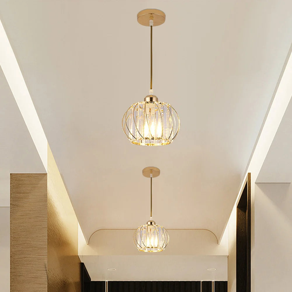 Simple Nordic Glass Chandelier with Modern LED Lighting | Elegant Polished Metal Shade in Gold or Black Semi-Flush Mount Design