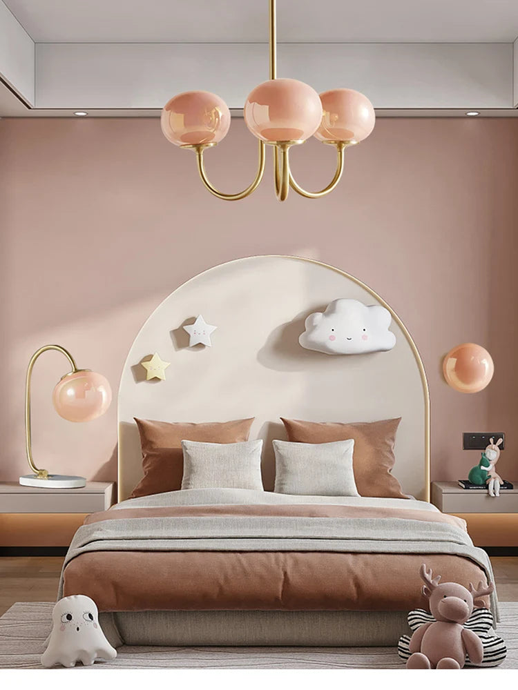 Pink Glass Balls Chandelier Elegance Design for Home and Commercial Space