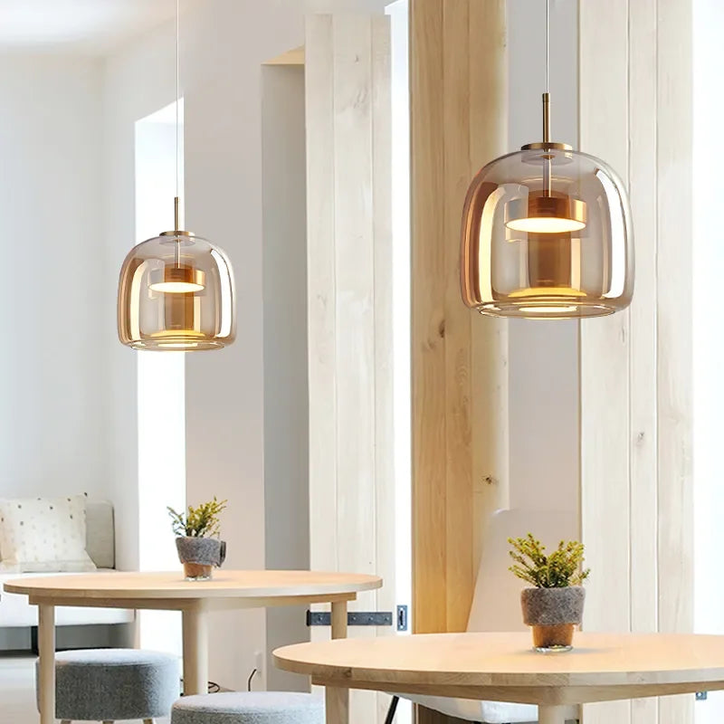 Modern Glass Pendant Light Luxury Chandelier Deco Nordic LED Hanging Light Fixtures Bedroom Modern Luminaire Suspension Lamp