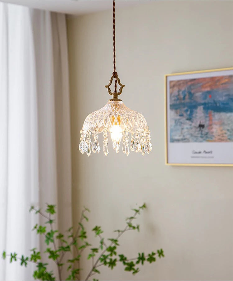 Modern LED Pendant Light Crystal Chandeliers Bedroom Luxury Glass Lamp for Home Decor Suspension Hanging Lights Fixtures