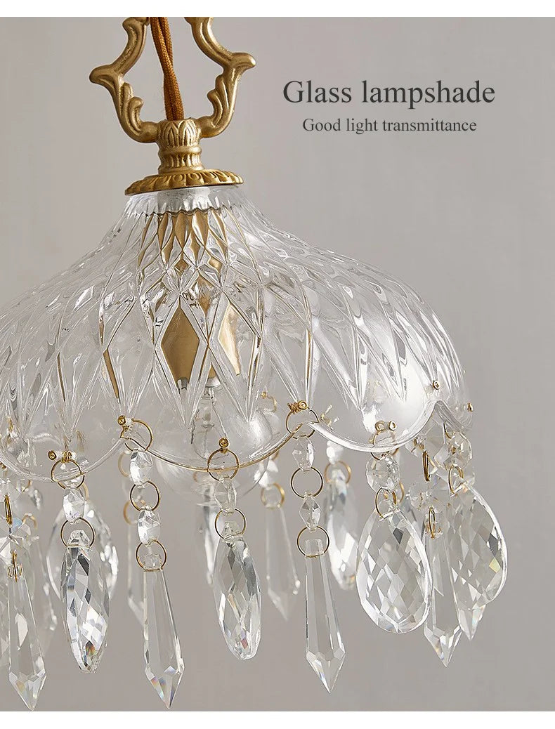 Modern LED Pendant Light Crystal Chandeliers Bedroom Luxury Glass Lamp for Home Decor Suspension Hanging Lights Fixtures